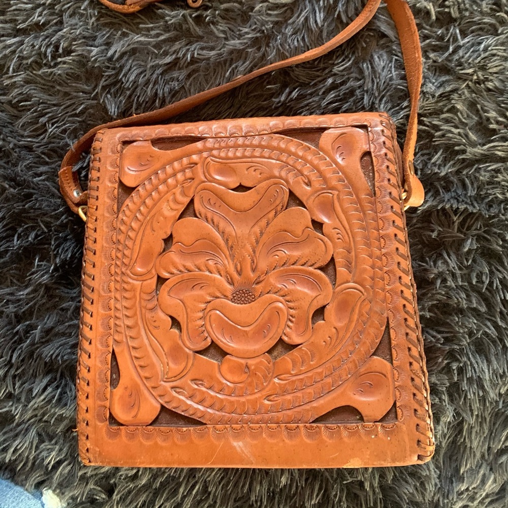 Vintage Hand tooled leather bag